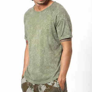 T-shirt pour homme en coton 100% 300 GSM, coupe ample, délavé à l'acide, impression DTG personnalisée, haute qualité, surdimensionné - Product Image 1