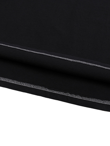 Camiseta de algodón para hombre de manga corta con costuras en contraste negras a la moda |   Camiseta Casual de Estilo Urbano y Tejido Grueso - Product Image 4