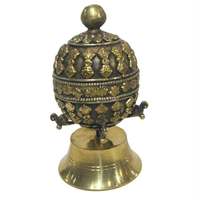 Ensemble Dorjee en laiton avec roue de prière sur le thème du Bouddhisme et gravure, pour la table mondiale