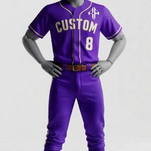 Uniforme de Béisbol Premium para Hombre, Cierre de Botones, Manga Corta, Logotipo Blanco, Material de Alta Calidad, Corte Regular, Cuello Redondo - Product Image 1