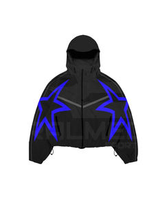 Nouvel ensemble de survêtement 2 pièces pour homme : pantalon et veste à capuche avec logo sérigraphié, coupe-vent en mesh intégré - Product Image 2