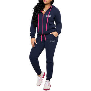 Conjunto de Sudadera de 2 Piezas con Logotipo Personalizado, Impresión 3D de Alta Calidad, Tejido de Punto, Bordado, Relieve, Impresión Puff, Traje Deportivo de 2 Piezas para Mujer - Product Image 4
