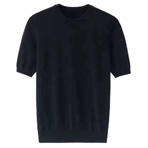 T-shirt Oversize en Coton Coupe Ample Épaules Tombantes Manches Courtes Col Rond Uni Décontracté Quotidien Grande Taille Vêtements en Gros - Product Image 3