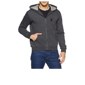 Sudadera con capucha de algodón de alta calidad para hombre con cremallera frontal y bolsillo, sudaderas con capucha de algodón para hombre - Product Image 1