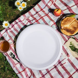 Assiettes compostables en bagasse naturelle, fabriquées à partir de pulpe de canne à sucre, avec marquage personnalisé pour les restaurants de restauration rapide et les pique-niques. - Product Image 1