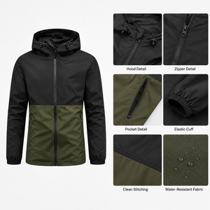 Veste de course à capuche pour homme personnalisée, imperméable, respirante, coupe-vent, légère, fermeture éclair, fabricant OEM, étiquette privée, vente en gros - Product Image 3