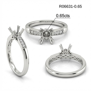 Anillo de compromiso de oro blanco de 14K con diseño de boda directo de fábrica de China, joyería fina de diamante Real, anillos de montaje semi para mujer - Product Image 6