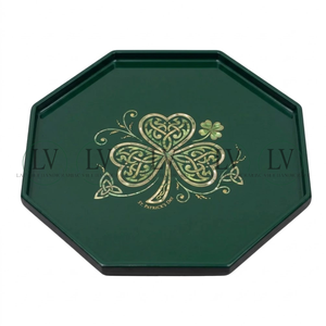 Artículo más popular: Bandeja de café lacada a mano con diseño de trébol de Capiz, artículos para la fiesta del Día de San Patricio de Vietnam - Product Image 4