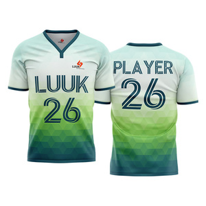 Custom Men's Short Sleeve Football <b>Soccer</b> Uniform Jerseys Plus Size Classic Pattern Breathable 100% Polyester Sport Jersey - Product Image 3