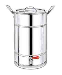 EXCLUSIVE STAINLESS STEEL HEAT RESISTANT 30 LITER <b>MIRROR</b> FINISH HEAVY GAUGE HOT BEVERAGE DISPENSER COMMERCIAL USE 1 YEAR - Product Image 1