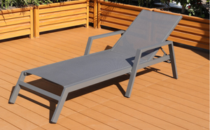 Chaise longue pliable imperméable moderne pour l'extérieur, mobilier <span class=keywords><strong>de</strong></span> terrasse en métal portable, piscine <span class=keywords><strong>de</strong></span> villa pour bronzer. - Product Image 2