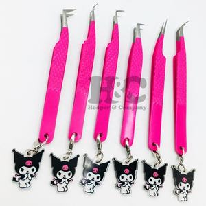 Pince à épiler professionnelle pour extensions de cils Hello Kitty, en acier inoxydable, durable, prise en main parfaite, pointe lisse, emballage personnalisé - Product Image 3