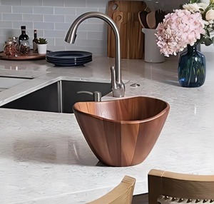Bol de service élégant en bois naturel artisanal, grand bol rustique pour salade, idéal pour la cuisine, les restaurants, les hôtels et la restauration à bas prix - Product Image 3
