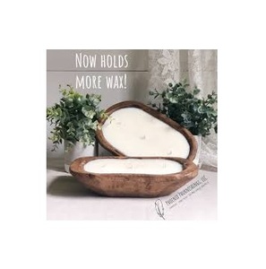 Grand saladier ovale en bois sculpté à la main, en bois foncé, décoratif, pour la fabrication de bougies, les fruits, centre de table, décoration rustique de style ferme - Product Image 2