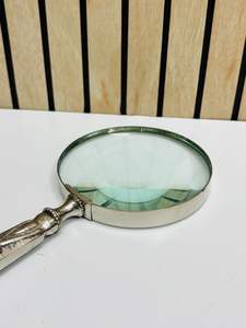 แว่นขยายแบบมือถือขนาด 4 นิ้ว พร้อมด้ามจับอะลูมิเนียมแข็งแรงและกรอบนิกเกิล |   แว่นขยายสำหรับอ่านและตรวจสอบกระจกแก้วออปติคอล - Product Image 3