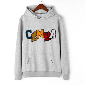 Sudadera con Capucha Negra para Hombre, Diseño con Letras Estampadas, Corte Regular, Felpa Francesa de Algodón, Ropa Casual de Otoño con Bolsillo - Product Image 5