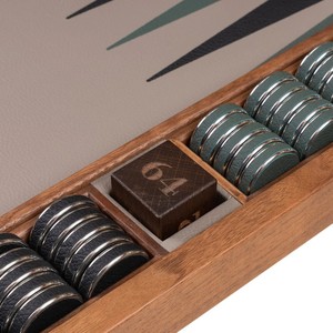 กระดานเกมแบ็คแกมมอนแบบม้วนเก็บได้ ทำจากหนัง PU สำหรับเล่นกลางแจ้ง ปรับแต่งได้ ชุดกระดานเกมเดินทางสุดหรูสำหรับการเล่น - Product Image 6