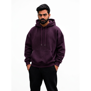 Sweat-shirt à capuche pour homme 100% coton molletonné, décontracté, avec cordon de serrage, poche et logo frontal, idéal pour l'hiver - Product Image 6