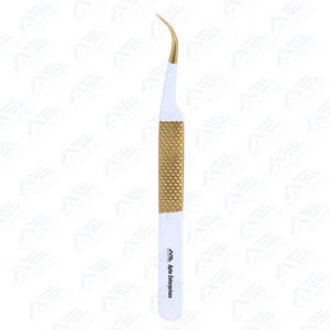 Pinzas de pestañas negras profesionales al por mayor, herramienta de extensión de pestañas de acero inoxidable sostenible con mango de diamante - Product Image 3