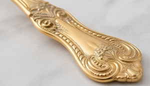 Elegant <b>Gold</b> Plated Flatware Set With <b>Ornate</b> Handles Dishwasher Safe Metal Cutlery For Wedding Table Setting - Product Image 2