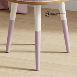Designer Lavender Meena Wooden <b>Stool</b> – Contemporary Decorative Furniture - Product Image 5