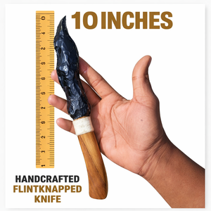 Punta de Flecha Grande Hecha a Mano con Piedra Preciosa Tallada, Obsidiana Negra, Cuchillo de Piedra Volcánica Natural, Decoración Coleccionable - Product Image 2