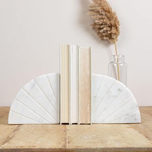 Porte-livres en marbre brun de luxe Impradoor, blocs de marbre massifs rectangulaires, porte-livres décoratifs en marbre foncé de qualité supérieure, lourds - Product Image 4