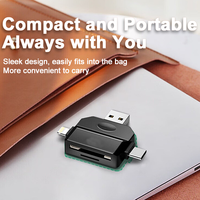 Lector de Tarjetas OTG 3 en 2 Multifunción USB / USB-C / IOS 8PIN con Tarjeta SD/TF para Teléfono Móvil, Cámara, Dron, Dashcam, Laptop/PC