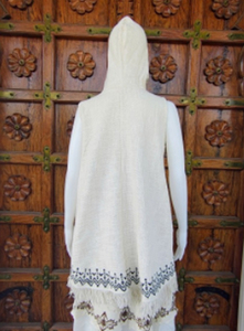 Top sin mangas con capucha y flecos de algodón y yute tejido estilo bohemio tribal para mujer, diseños personalizados - Product Image 2