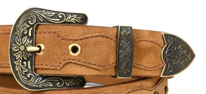 เข็มขัดหนังแท้คุณภาพสูงสำหรับผู้ชายสไตล์วินเทจคาวบอย ปี 2026 พร้อมโลโก้ปั๊มนูน หัวเข็มขัดแบบ D-Ring โลหะผสมแข็งแรงทนทาน ขายดี - Product Image 4