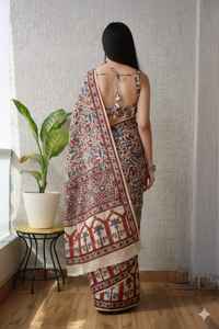 Sari de Seda Modal de Aspecto Lujoso, Sari Tradicional Suave y Ligero - Product Image 3