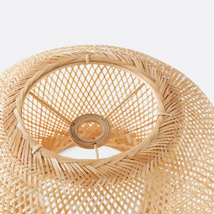 Unique Two Tone Rattan Pendant <b>Light</b> Shade Handmade <b>Wicker</b> Three Tiered UFO Lampshade Decorative <b>Ceiling</b> Cover Dining - Product Image 4