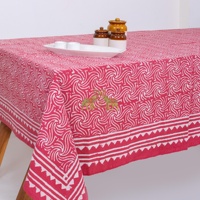 Nappe en coton 100% imprimée à la main style Dabu indien, rayée, sur mesure, pour la maison, l'hôtel, les banquets, Noël