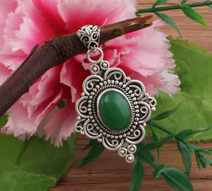 Colgante de Jade Verde Natural Vintage, Plata de Ley 925, Joyería de Piedras Preciosas Retro al por Mayor, Amuleto de la Suerte Chino, Collar Unisex - Product Image 2