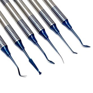 Kit de 6 instruments manuels pour la pose de composite dentaire, pointes en titane bleu, outils de restauration en acier inoxydable - Product Image 4
