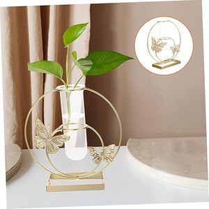 Vase de table moderne en laiton avec insert en verre pour la décoration de tournesols - Product Image 6