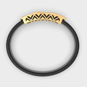 IGI Certified Lab Grown Round Diamond Geometric Leather Bracelet for <b>Men</b> in 9K Yellow / White / Rose Gold - Product Image 4