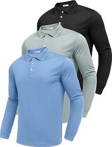 เสื้อโปโลแขนยาวผู้ชาย ซับเหงื่อ แห้งเร็ว เหมาะสำหรับกอล์ฟ ทำงาน เดินป่า หรือใส่ลำลอง - Product Image 2