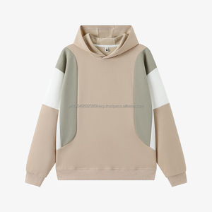 Sweat-shirt à capuche à épaules tombantes sur mesure OEM, poids lourd, 100% coton éponge, sweat-shirt pour homme, design à blocs de couleur, doublé, taille XS - Product Image 3