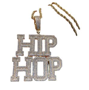 Collier personnalisé avec nom serti de pierres |   Bijoux en lettres à faire soi-même |   Pendentif Hip Hop CZ Bling Bling |   Bijoux personnalisés plaqués or - Product Image 1