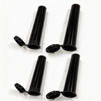 Tubes en plastique noirs King Size anti-effraction, étanches à l'air et à l'eau, avec bouchon à pression et anneau de sécurité, personnalisables et résistants aux enfants