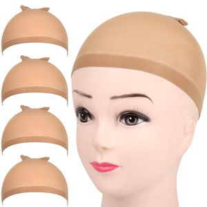 Set di 4 Cappucci per Parrucche in Nylon Marrone Chiaro, Elastici e Traspiranti per Donne - Product Image 1