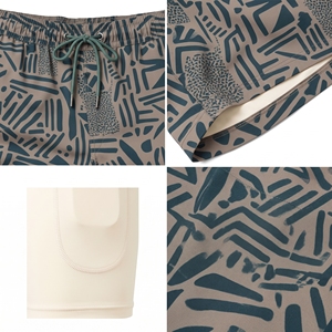 Short de bain personnalisé pour hommes, imprimé sur toute la surface, séchage rapide, short de plage, taille élastique avec cordon de serrage, pour le surf et la natation - Product Image 3