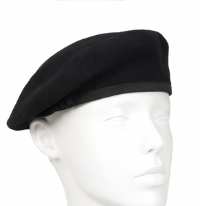 Black Wool <b>Beret</b> Style Cap Uniform Style Fashion Adjustable Drawstring Classic Vintage Unisex Headwear - Product Image 6