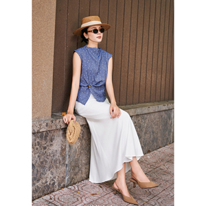 Women's Elegant White High Waist Mermaid <b>Maxi</b> Skirt Comfortable Office Casual Modern Fashion Style Spandex/Polyester MIREL - Product Image 4