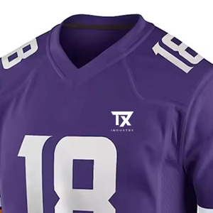 Maillot de football américain personnalisé en gros, vente directe d'usine, très demandé, entièrement imprimé, respirant, manches courtes - Product Image 4