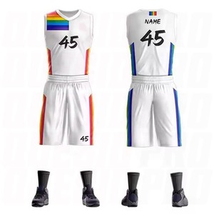 Ensemble d'uniformes de basketball réversibles sans manches en mesh, respirant, séchage rapide, léger, maillot d'équipe par sublimation, vente en gros, unisexe - Product Image 2