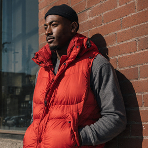 Gilet matelassé sans manches pour homme, col montant, fermeture éclair, doudoune sans manches pour l'hiver, gilet matelassé sans manches pour homme, style urbain - Product Image 6