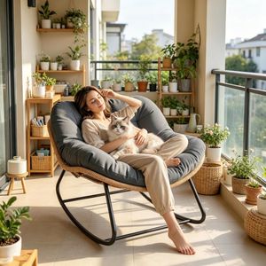 Comoda Sedia a Dondolo per Giardino e Patio - Product Image 4