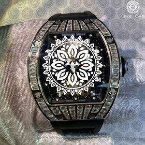 Men <b>Mechanical</b> <b>Watch</b> Stainless Steel Case Rubber Band Buckle Clasp Analog Dial 20mm Sport Style Water Resistant 10 Bar - Product Image 1